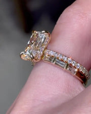 Radiant Cut Moissanite Bridal Ring Set – Engagement & Wedding Set for Women